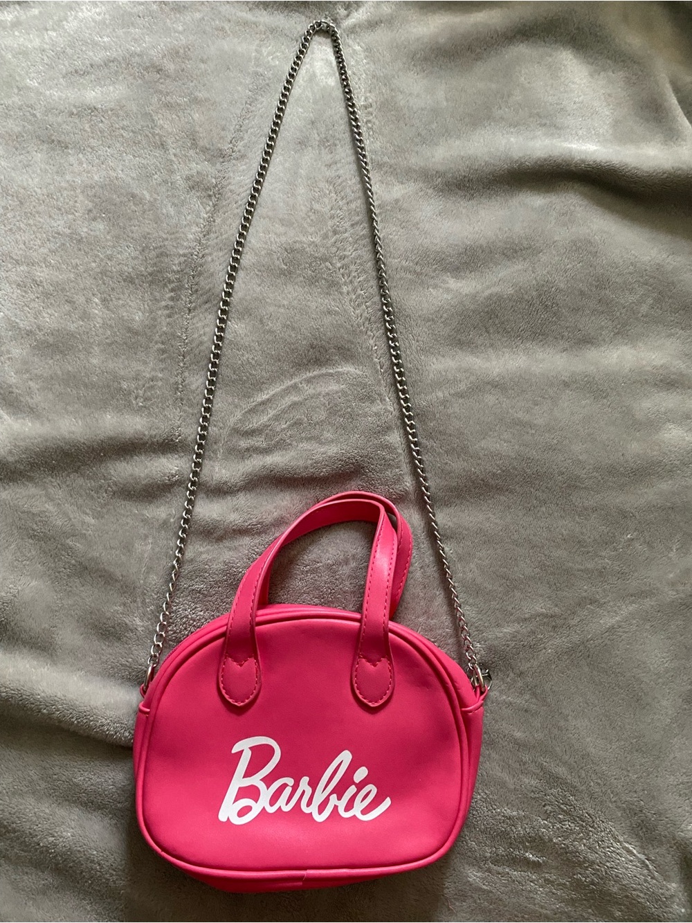 Barbie Hot Pink Mini Shoulder Bag with Silver Chain